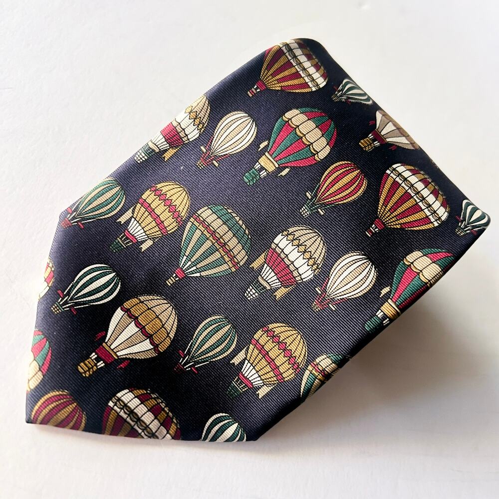 Brooks Brothers Makers All Silk Neck Tie Hot Air Balloon Print Colorful Men's